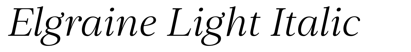 Elgraine Light Italic